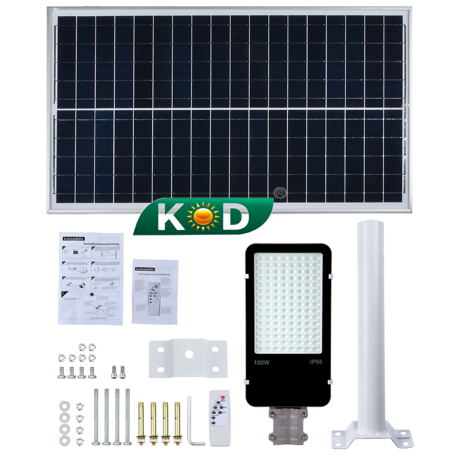 Upgrade version 5 year warranty 200W 2000LM solar street light with remote control 