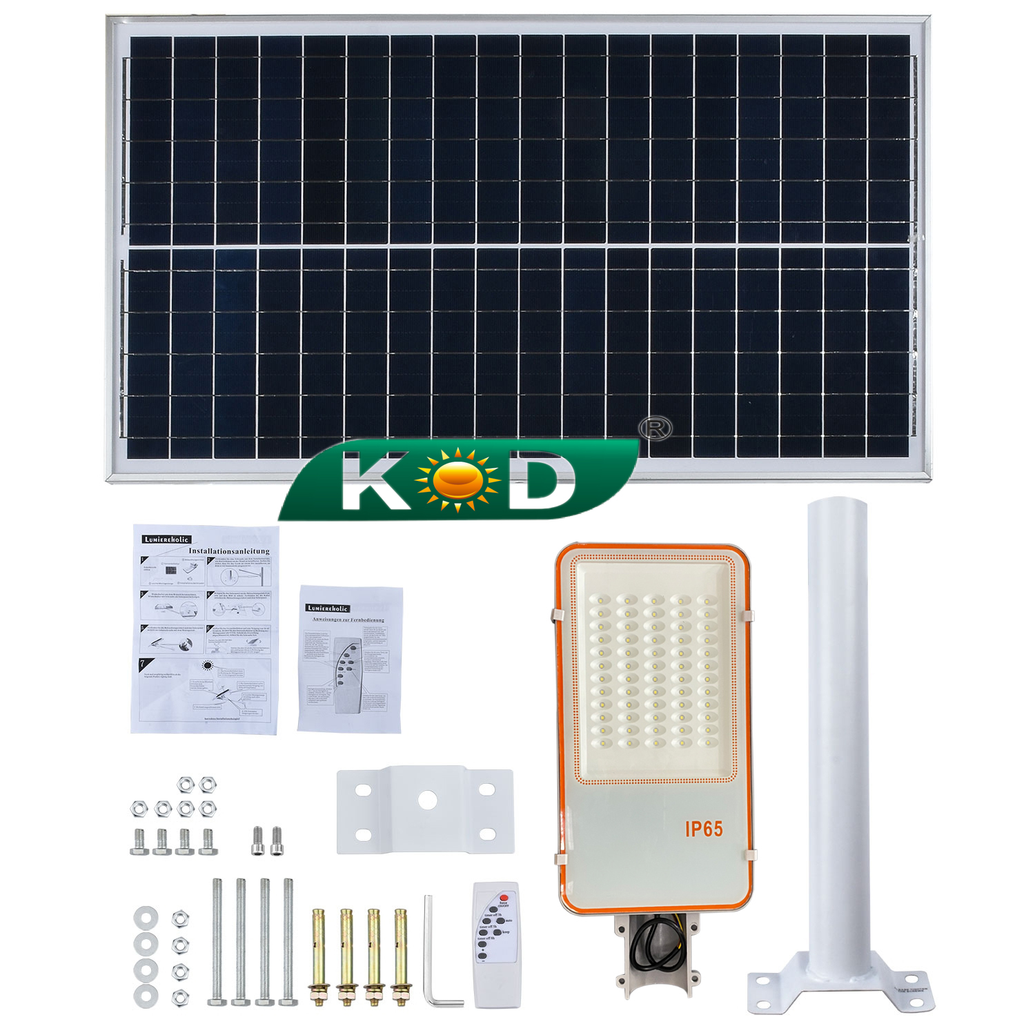 1000Lm 50W of Light Sensor+remote Controler for Two Mode of Lighting for LED Solar Street Light From China Manufacturer